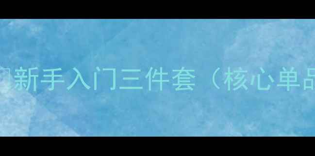 1新手入门三件套核心单品