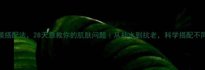 5种高效面膜搭配法28天急救你的肌肤问题从补水到抗老科学搭配不同类型面膜