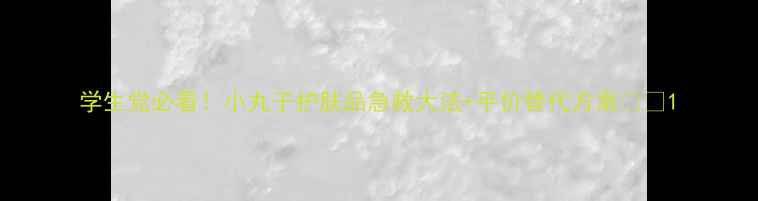 学生党必看小丸子护肤品急救大法平价替代方案