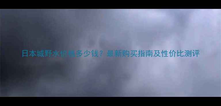 日本城野水价格多少钱最新购买指南及性价比测评